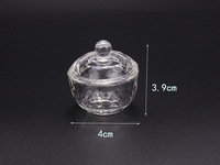 Godet en verre professionnel portable avec couvercle, forme hexagonale, pour liquide acrylique, monomère, outils de manucure et nail art