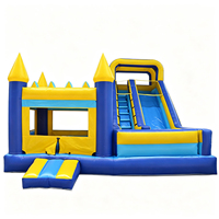 Château gonflable commercial d'extérieur avec toboggan et trampoline, combo gonflable en PVC étanche, portable, pour location événementielle