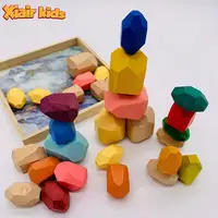 Детский деревянный цветной камень Xiair, балансировочный блок, игрушка для сортировки, штабелирования, балансировка, камень, камень, камни, образовательные дошкольные Обучающие игрушки, наборы