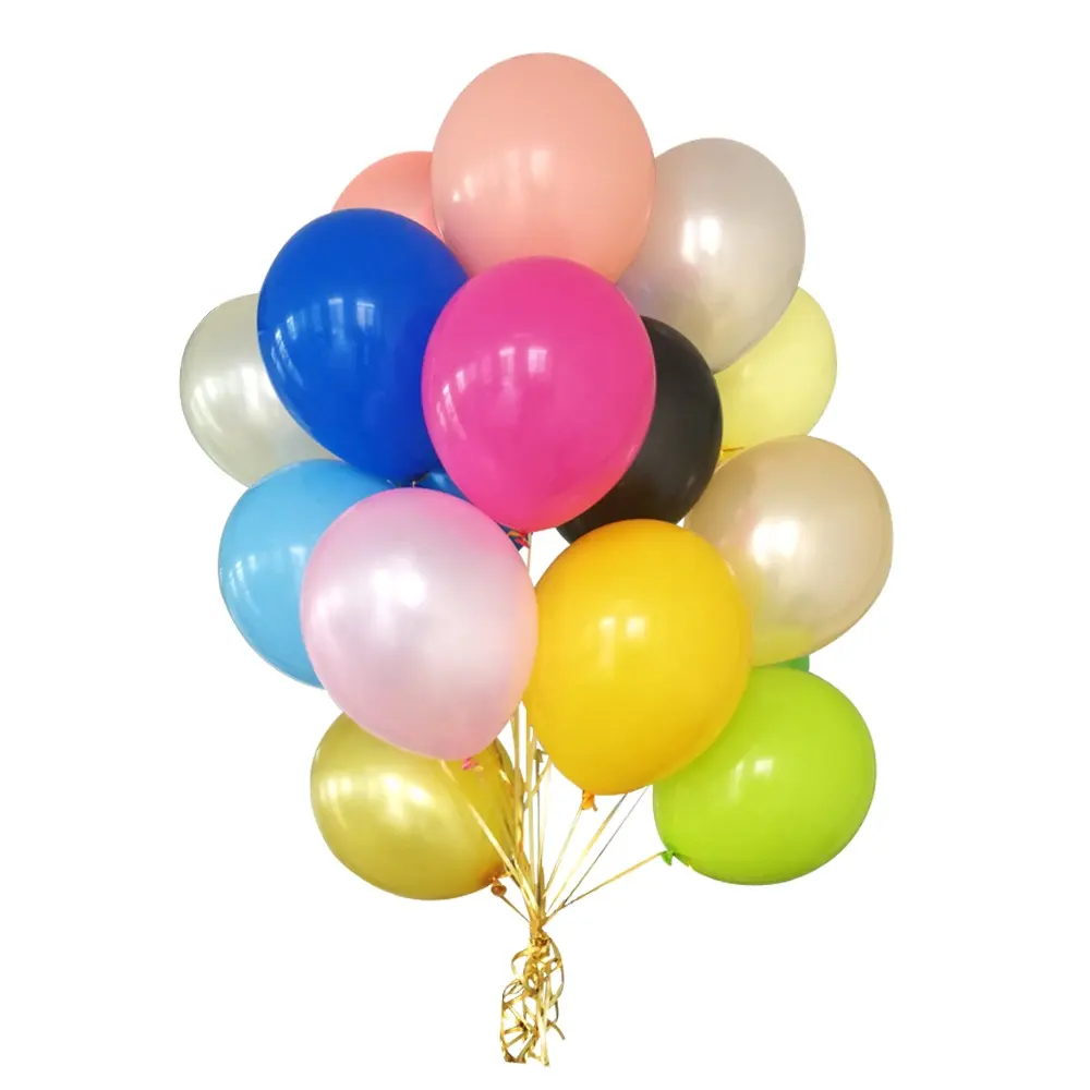 100Pcs 12 Trong Globos Bền Đàn Hồi Helium Tuyệt Vời Cao Su Lễ Hội Lễ Hội Ballons Kid Phòng Treo Không Khí Bóng