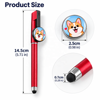 Stylo bille à poussoir personnalisé de 25 mm avec pièces de badge photo pour cadeau promotionnel