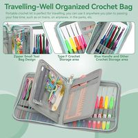 Kit de crochets avec étui, aiguilles à coudre et à tricoter, kits de fil à tisser, outils de tricot manuel DIY pour les amateurs de crochet et les débutants