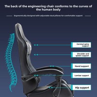 Chaise de bureau et de jeu S5Electric Racing en cuir, pliable, extensible, avec vérin à gaz 4 positions, pivotante, dossier ergonomique