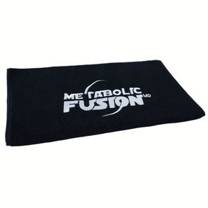 Serviette de sport/fitness personnalisée en coton 100% certifié OEKO-TEX, écologique, couleur unie, avec logo brodé - Product Image 1