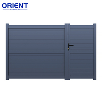 Puerta Automática Moderna de Aleación de Aluminio con Control Remoto, Puerta Corredera y Abatible para Entrada de Vehículos, Valla para Propiedades, Puerta de Entrada de Aluminio