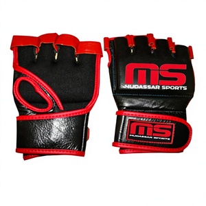 Men's Half-Finger Microfiber Leather MMA Grappling <b>Gloves</b> <b>Moisture</b> Wicking Non-Slip for Closure for Performance Martial Arts - Product Image 2