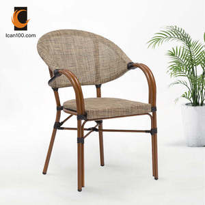 Design poltrona Cafe tavolo e sedie caffè impilabile vimini sala da pranzo sedia da esterno mobili in legno per Hotel sedia da pranzo - Product Image 5