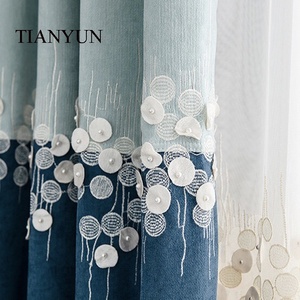 <span class=keywords><strong>Tende</strong></span> Oscuranti <span class=keywords><strong>Blu</strong></span> Chiaro con Ricami di Perle, Bellissime <span class=keywords><strong>Tende</strong></span> per il <span class=keywords><strong>Soggiorno</strong></span> dal Fornitore Cinese 2025 - Product Image 5