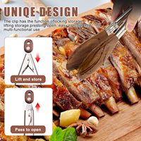 430 #   Roestvrijstalen kooktang van walnoot hout, vaatwasmachinebestendig, hittebestendig, BBQ accessoire, keukengerei, salade tang