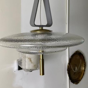 Modern Minimalist Glass Pendant <b>Light</b> Round E27 LED Adjustable Height For Dining Living Room Entryway - Product Image 2