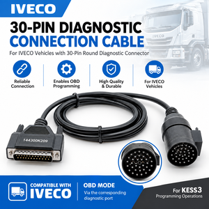 Câble de connexion OBD de diagnostic rond à 30 broches IVECO pour outil de programmation ECU KESS3, adaptateur de diagnostic pour camion, 144300K209 - Product Image 1