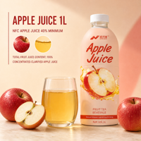 Jus de pomme aromatisé Nihewan, format familial, OEM ODM, boisson en bouteille de 1L, faible en gras, sans sucre, 100% pur, certifié Intertek, 12 Brix