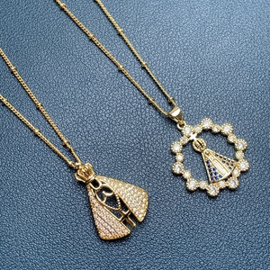 <span class=keywords><strong>Pendentif</strong></span> pour femme, collier à porter avec la <span class=keywords><strong>sainte</strong></span> <span class=keywords><strong>vierge</strong></span> marie, <span class=keywords><strong>pendentif</strong></span> pour le ras du cou, strass en cristal, bijoux religieux - Product Image 5