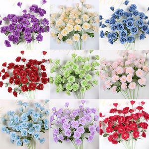Fleurs artificielles de Lisianthus, 6 têtes, décorations florales en soie pour mariage, plafond de salle, allée, branche unique - Product Image 5