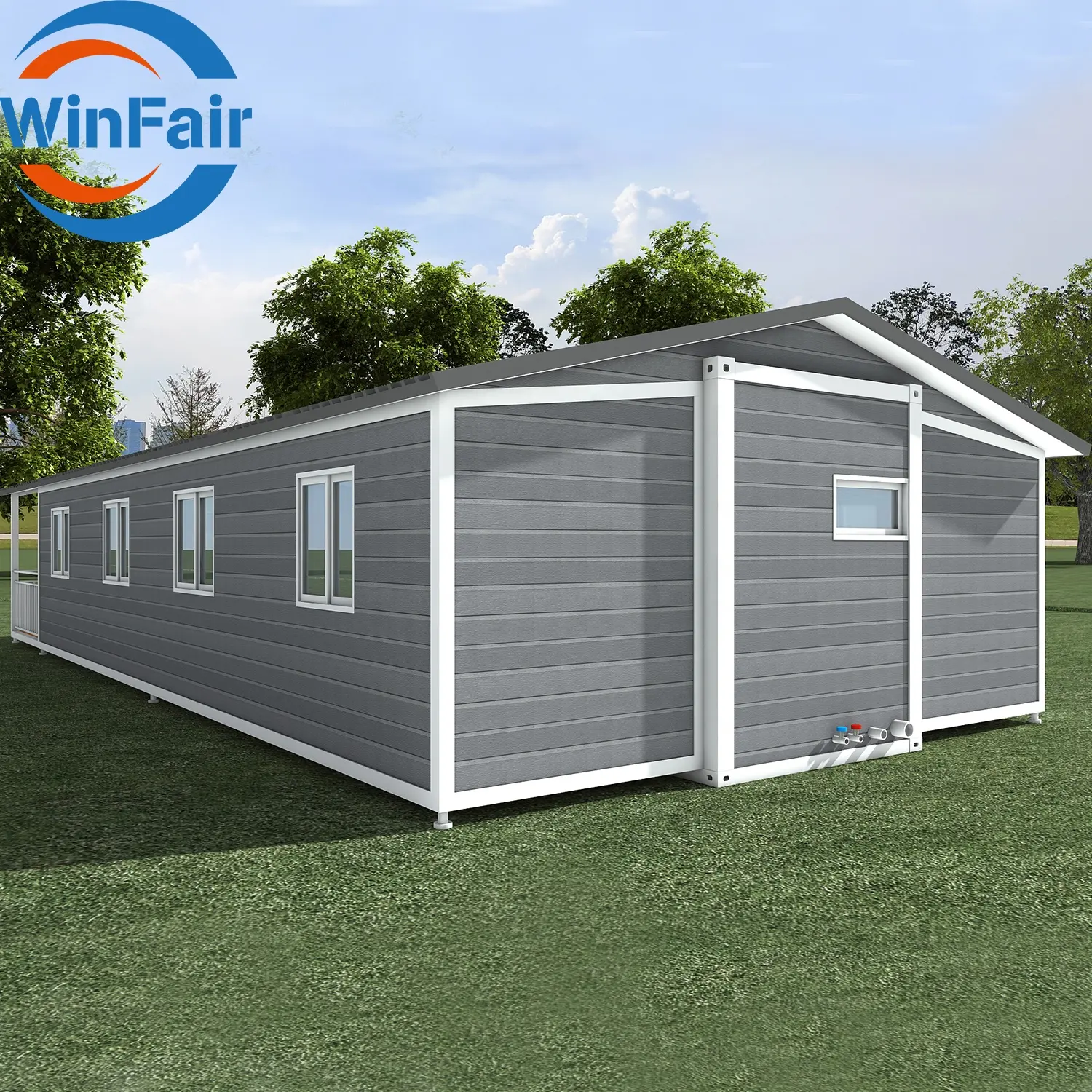 WinFair Mobile Living erweiterbar Container Fertighäuser Modul Tiny Homes Haus 5 Schlafzimmer 40 Fuß mit Küche und Badezimmer