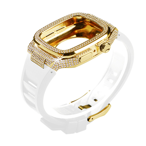 Coque de protection de luxe Win-Win avec diamants et strass pour <span class=keywords><strong>Apple</strong></span> Watch Series 11 10 9 <span class=keywords><strong>8</strong></span> SE, bracelet de montre 44mm <span class=keywords><strong>45mm</strong></span> - Product Image 5