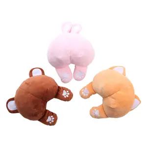 Wholesale Custom Stuffed Cartoon plush doll brooch curly butt pet butt plush doll accessories for pet