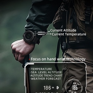 นาฬิกาสปอร์ตกลางแจ้ง NORTH EDGE APACHE-46 สำหรับผู้ชาย วิ่ง ว่ายน้ำ วัดความสูง วัดความกดอากาศ เข็มทิศ กันน้ำ 50 เมตร - Product Image 2