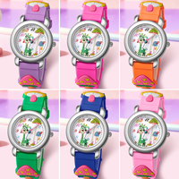 WJ-11496 Montre Enfant à Bracelet Silicone Motif Dessin Animé Champignon Mignon, Montre-Bracelet à Quartz pour Enfants, Cadeau Disponible en Gros