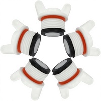 Rierdge Embouts de raccordement en plastique PPR pour tuyaux, filetage mâle PT 3/4 po, 25 mm, blanc, lot de 5, bouchon de tuyau d'eau avec poignée papillon