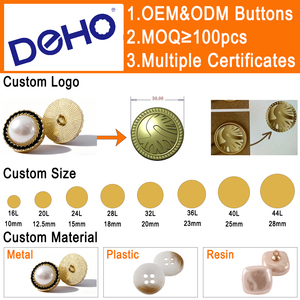 Bottoni con Gambo in Lega di Zinco, Ottone e <span class=keywords><strong>Acciaio</strong></span> Inossidabile Placcati Oro, Certificati Oeko-Tex, Personalizzabili OEM ODM, da 12L a 40L, per Baju Melayu - Product Image 4