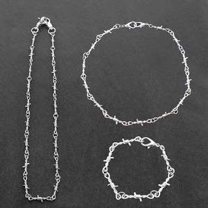 SC-<span class=keywords><strong>collar</strong></span> de llama <span class=keywords><strong>con</strong></span> <span class=keywords><strong>candado</strong></span> de servicio de seguridad para <span class=keywords><strong>hombre</strong></span>, <span class=keywords><strong>cadena</strong></span> de espinas de alambre gótico, estilo hip hop, a la moda, 2022 - Product Image 6