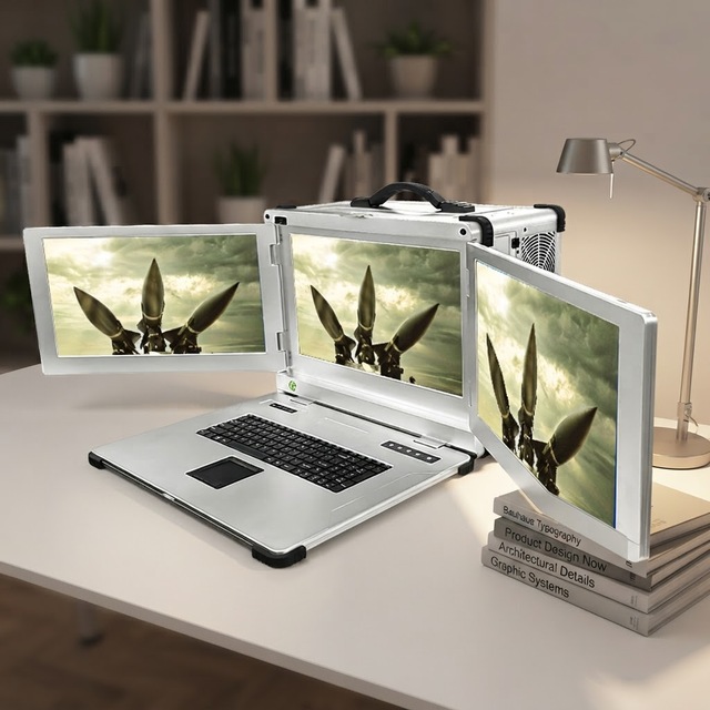Industrial 17.3 Inch Rugged Portable Workstation Computer with Joystick for Demanding Field Operations