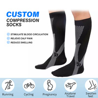 Chaussettes de compression longues en nylon pour la course à pied, confortables et personnalisées, pour le sport