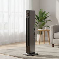 Nouveau ventilateur chauffant portable en plastique avec protection contre la surchauffe PTC, éclairage, télécommande, thermostat réglable, désodorisation, chauffage rapide