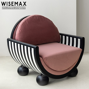 WISEMAX FURNITURE Mobilier italien léger et luxueux pour la maison Chaise de loisirs moderne avec sourire Canapé à cadre en contreplaqué de France pour appartement - Product Image 2