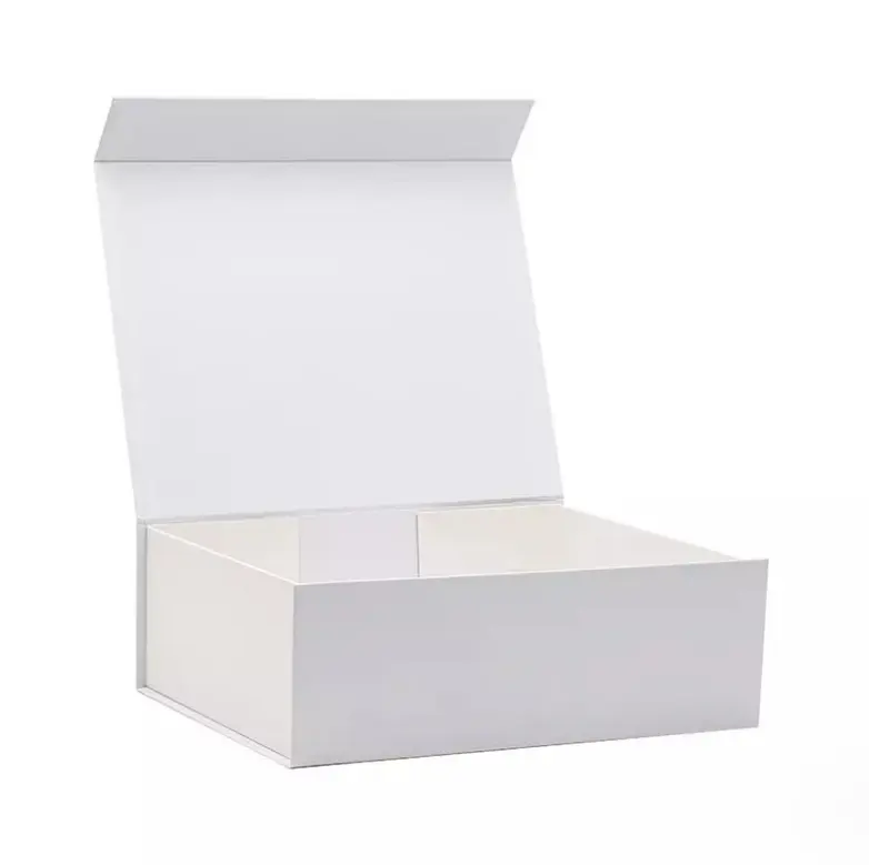 豪華な環境にやさしいカスタムブック形状ハードフリップトップホワイト折りたたみ紙箱磁気ギフトボックス