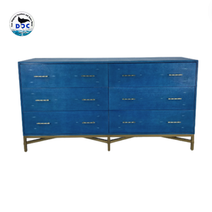 Antique 6-Drawer Extendable/<b>Foldable</b> Faux Shagreen Nightstand Modern High Quality Home Furniture Apartment Hotel Living Room - Product Image 4