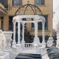 BLVE personnalisé extérieur Villa décoration Style occidental sculpté à la main pierre naturelle carré mariage blanc marbre Gazebo