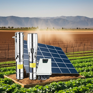 Bomba de agua de riego Solar sumergible sin escobillas de 48V CC de alta presión, impulsor de tornillo, controlador incorporado para sumergido - Product Image 1