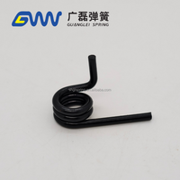 Ressort de torsion industriel en spirale à bras courbé sur mesure, fil de 2,5 mm, diamètre extérieur de 13 mm, 2 tours, enroulement à gauche, usine de Shanghai, usage polyvalent