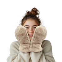 Gants chauffants en fausse fourrure pour soulager l'arthrite et la douleur aux doigts