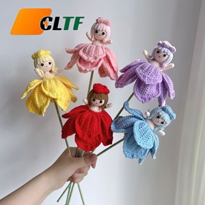 2025 fait à la main Crochet lapin tulipe fée poupées plante en <span class=keywords><strong>pot</strong></span> positif Crochet lapin saint valentin cadeaux décoration de noël - Product Image 3