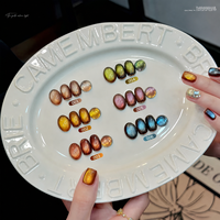 Kit de vernis gel magnétique effet œil de chat, série Chameleon Shimmer Silk Moonlight Earth Brown, pour la décoration des ongles