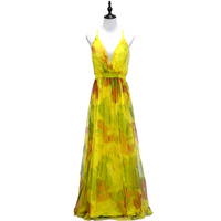 Europäisches und amerikanisches Damen-Sommerkleid in Bodenlänge, neues Mesh-Print-Design für Urlaub, Freizeit und Party