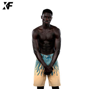 شورت جينز رجالي أصلي عالي الجودة من XUFEI، ملابس الشارع، 100% قطن، فضفاض، مطبوع بتقنية DTG، معالج بالحمض - Product Image 3