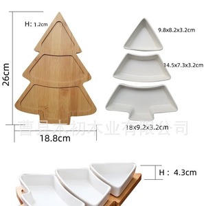 <b>Ceramic</b> Christmas tree tableware, fruit <b>plates</b>, trays, dessert <b>plates</b>, salad <b>plates</b>, breakfast platter <b>plates</b>, Nordic style - Product Image 2