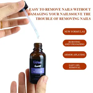 Lidan 30ml Magic Nail Remover Gel Function Nail Polish Remover Liquid Cleaner Glass Bottle Varnish Nail Remover Cream