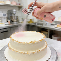 Wiederaufladbares Kabelloses Quadratisches Verstellbares ABS+Kupfer Airbrush-Set für Kuchen - Tragbares Wiederverwendbares Kuchendekorationswerkzeug 18-25PSI Airbrush