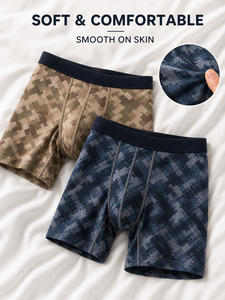 LUJIA - Paquete de 2 Calzoncillos Deportivos Resistentes para Hombre, 92% Poliéster Elástico, Estampado Digital Desértico, Ropa Interior para Uso Táctico Diario - Product Image 1