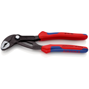 KNIPEX 87 02 180 SB Cobra Alicates para bombas de agua de nueva generación para tuberías y tuercas con mangos multicomponentes atramentizados - Product Image 1