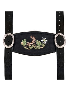 Lederhosen Short en cuir souple de qualité supérieure pour homme en daim noir élégant Tenue traditionnelle bavaroise brodée sur mesure grande taille - Product Image 6
