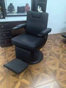 เก้าอี้ตัดผมเคลือบโลหะสีขาวรุ่น K New พร้อมเบาะหนังแบบเรียบง่าย สามารถคว่ำได้ - Product Image 5