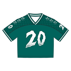 Tontons personnalisé Polyester col en v t-shirt hommes Hip Hop mode surdimensionné recadrée personnalisé Boxy Fit maille Football maillot grande taille - Product Image 1