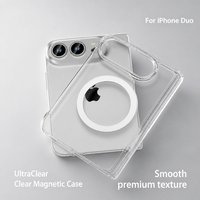 Coque transparente ultra-fine pour iPhone Duo 18 avec support anneau et versions magnétiques, option de coque avant, vente en gros