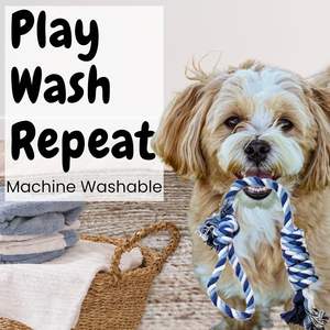 Cuerda de algodón trenzado de doble nudo de color, estilo deportivo, accesorios para mascotas, limpieza de dientes resistente a mordeduras, juguetes para masticar perros - Product Image 3